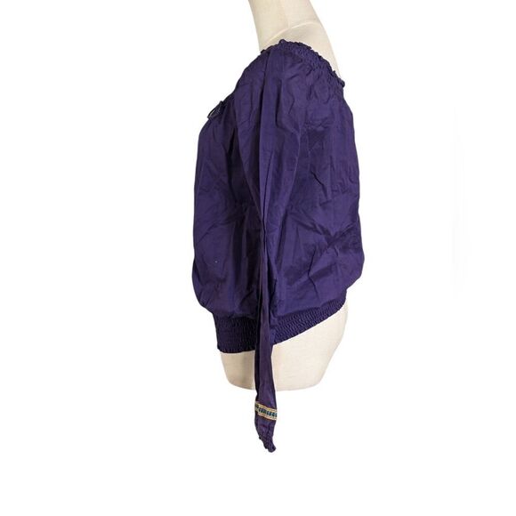 Miley Cyrus Purple Cotton Embroidered Boho Top - Picture 5 of 8